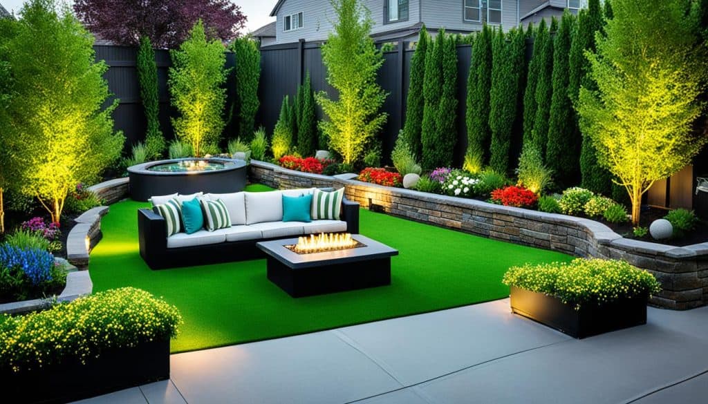 Enhancing backyard with synthetic grass