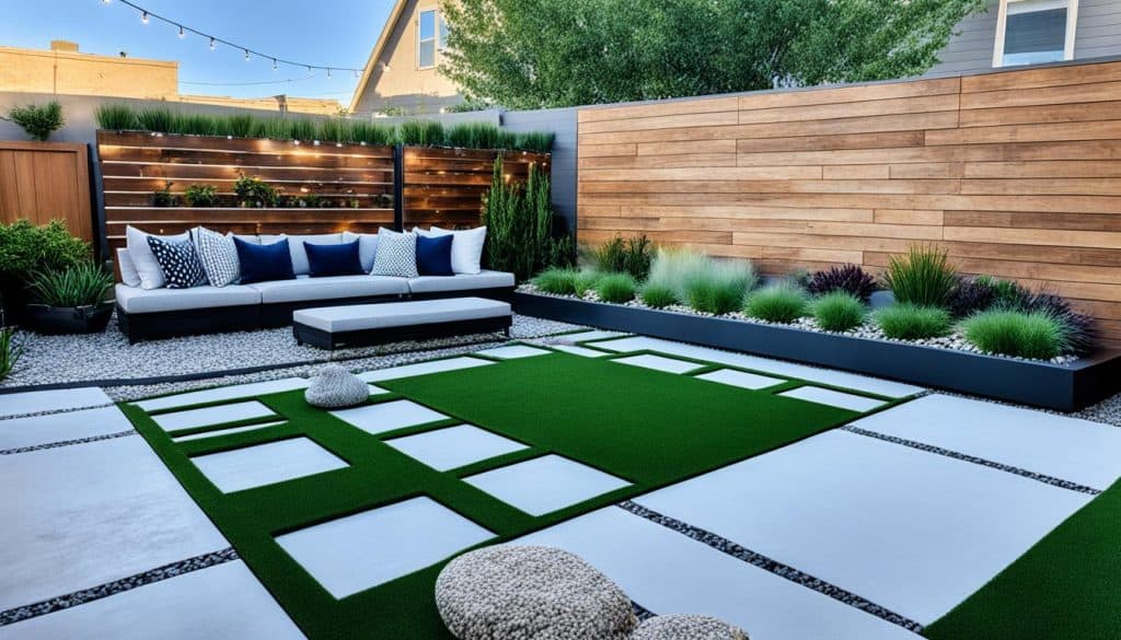 hardscaping with artificial grass