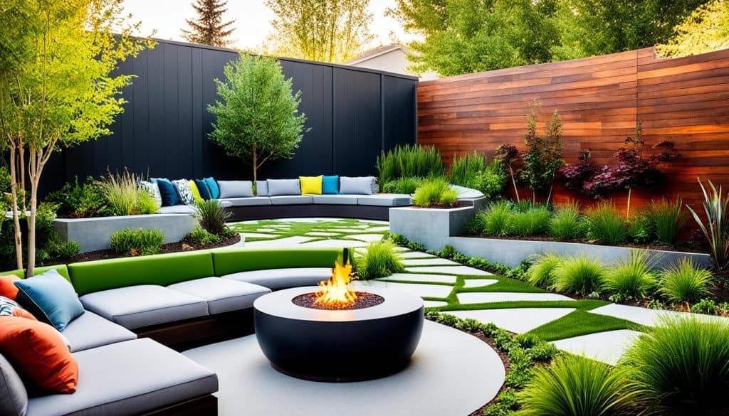 sustainable outdoor ideas backyard with artificial grass