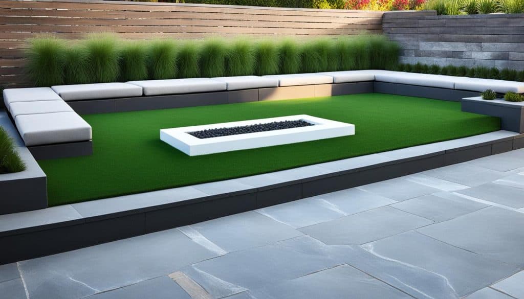 Combining turf and hardscape elements