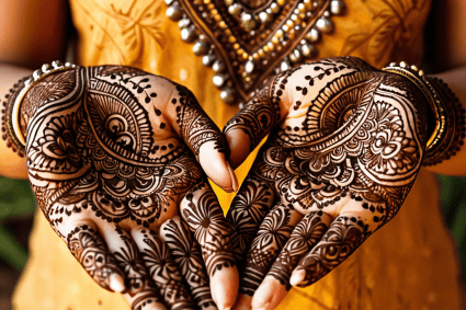Mehndi symbolizing the cultural significance