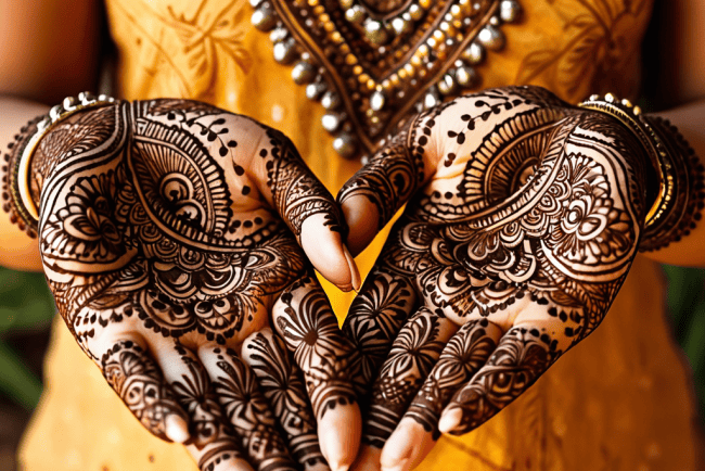 Mehndi symbolizing the cultural significance