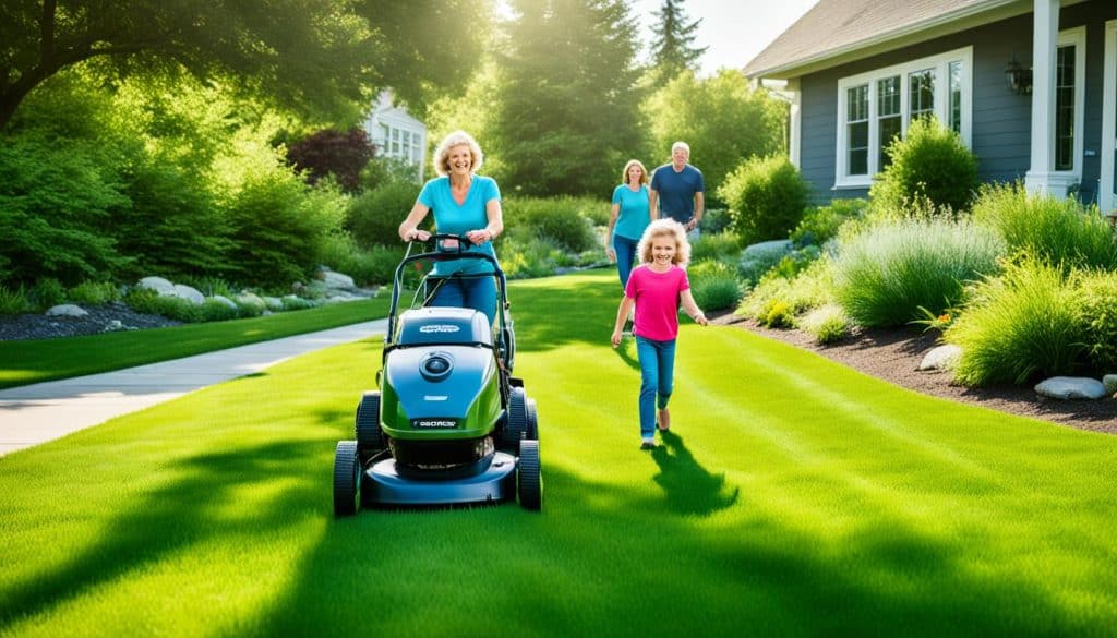 mowing costs emissions reduction maintenance-free lawn