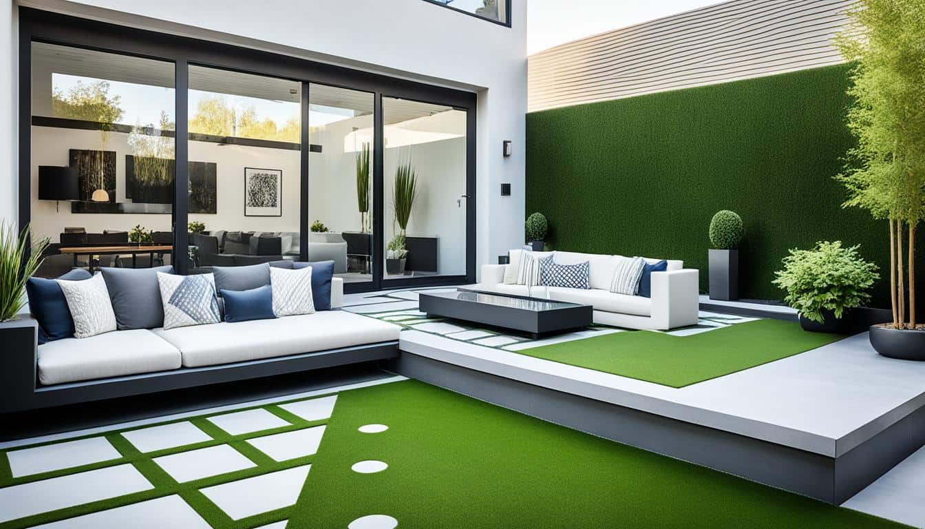 Modern Lawn Design with Artificial Gr 1 Modern Lawn Design