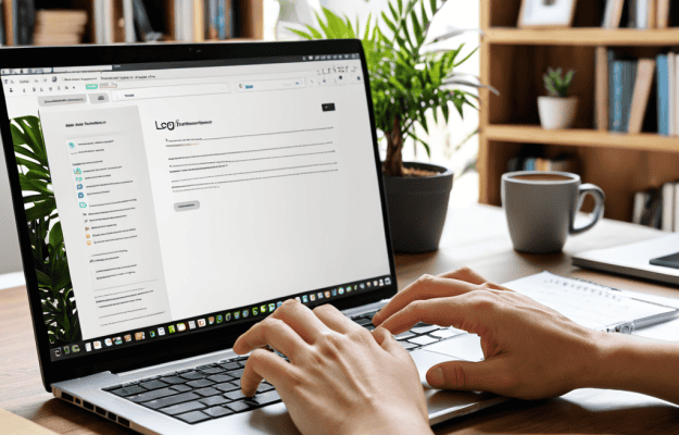 Cybersecurity expert working on computer