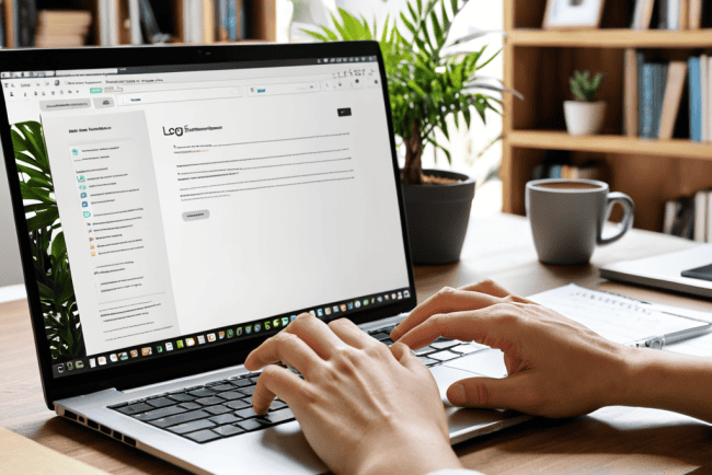 Cybersecurity expert working on computer