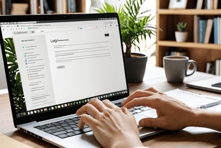 Cybersecurity expert working on computer
