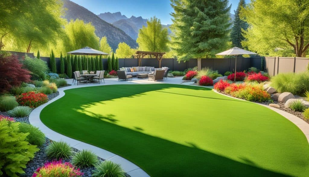 Landscaping aesthetics with artificial lawn