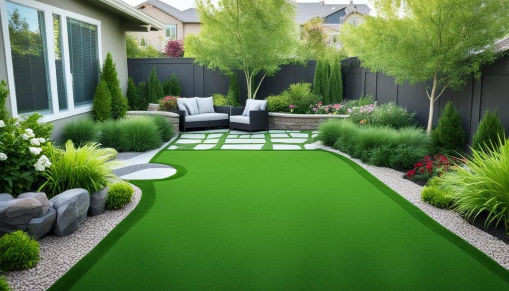 front yard transformation with artificial grass