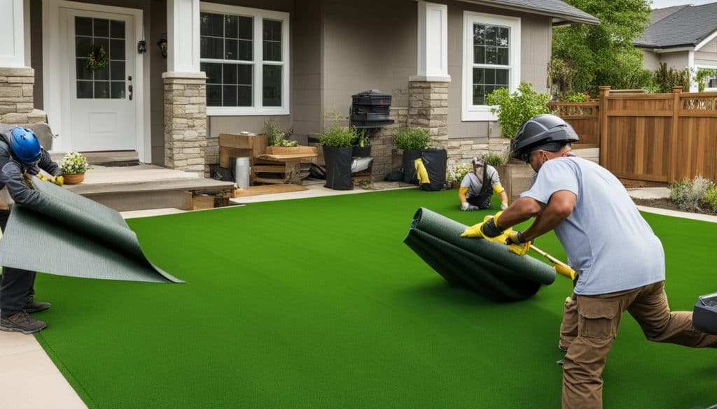 installation of artificial grass
