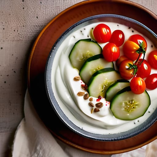 Savory Greek Yogurt Bowls with fresh vegetables.