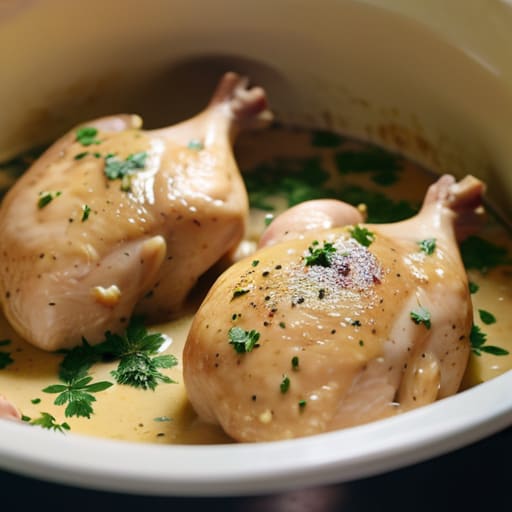 Juicy Creamy Garlic Chicken & Potatoes recipe.