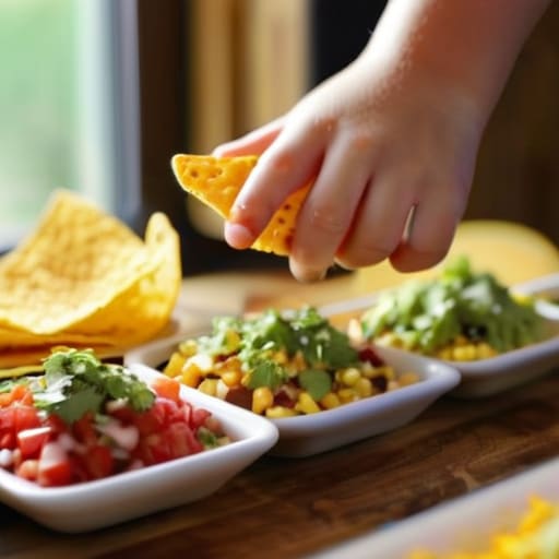 Kids enjoying a DIY Taco Bar Extravaganza.