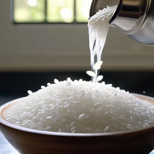 Rinsing White Rice for Pure Grain Clarity