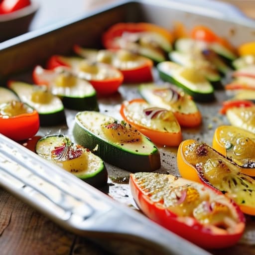 One-Pan Halloumi & Veggie Roast traybake.
