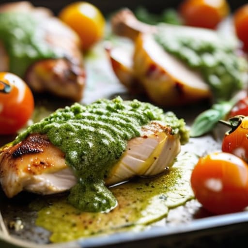 Pesto Chicken and Veggie Medley dish.