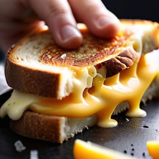 Crispy Garlic Butter Grilled Cheese sandwich.